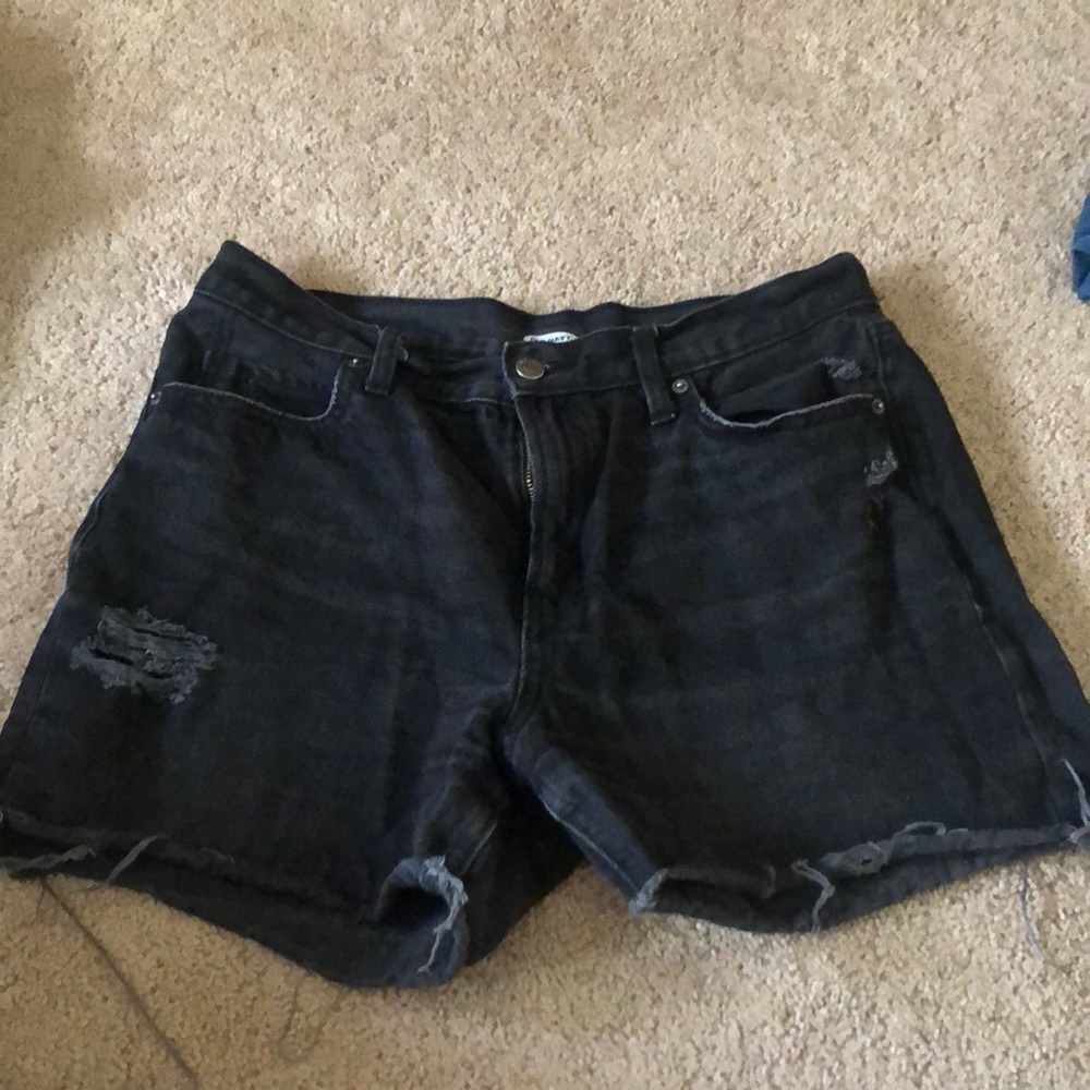 Black jean shorts